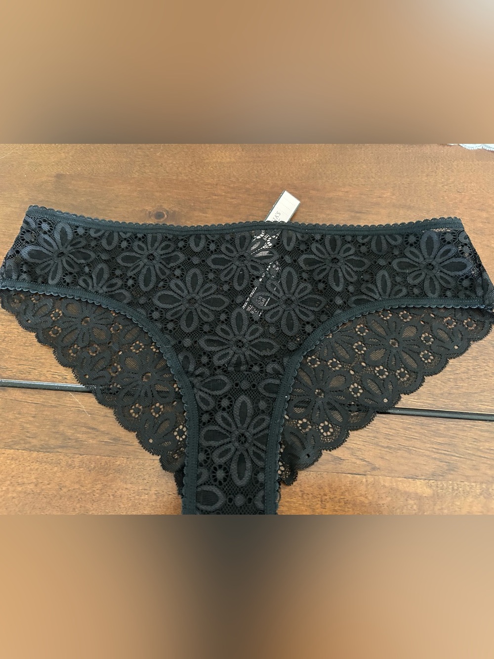 Victoria’s Secret  Black Lace Floral Hipster Bikini